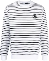 Karl Lagerfeld Striped Crewneck Casual Sweatshirt Black Long Sleeve 705000521900 Karl Lagerfeld Striped Crewneck Casual Sweatshirt Black Long Sleeve 705000521900