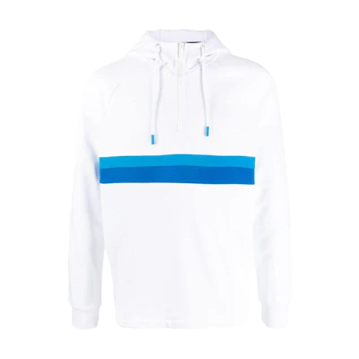 Karl Lagerfeld Striped Detail Hoodie in Optical White 705017521900