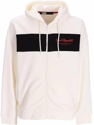 Karl Lagerfeld Two-Tone Zip-Up Hoodie Jacket Off-White 70542853491080 Buy Karl Lagerfeld Two-Tone Zip-Up Hoodie Jacket Off-White 70542853491080