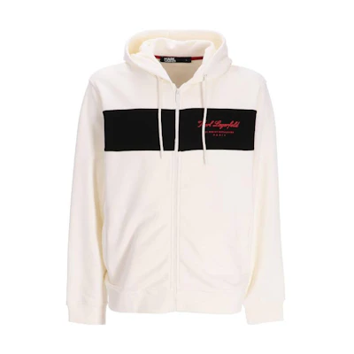 Karl Lagerfeld Two-Tone Zip-Up Hoodie Jacket Off-White 70542853491080