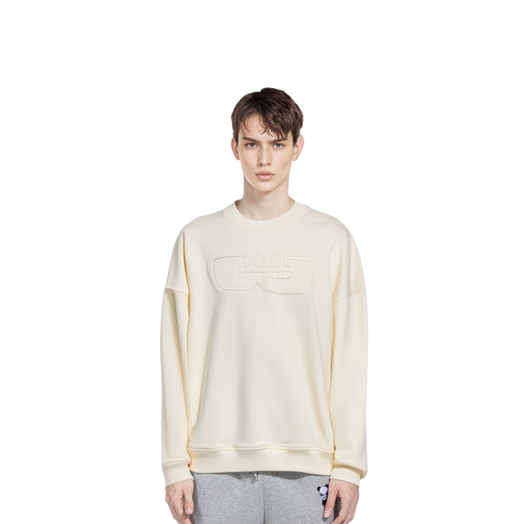 Shop 卡尔拉格斐中性款Logo印花宽松圆领卫衣 1K3C50603940