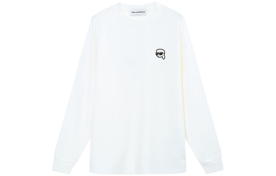 Karl Lagerfeld Unisex White Logo Print Crewneck Sweatshirt 1K1D50603817803