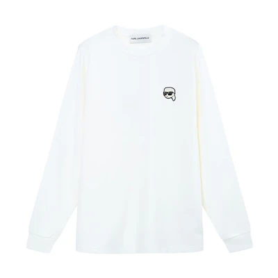 Karl Lagerfeld Unisex White Logo Print Crewneck Sweatshirt 1K1D50603817803