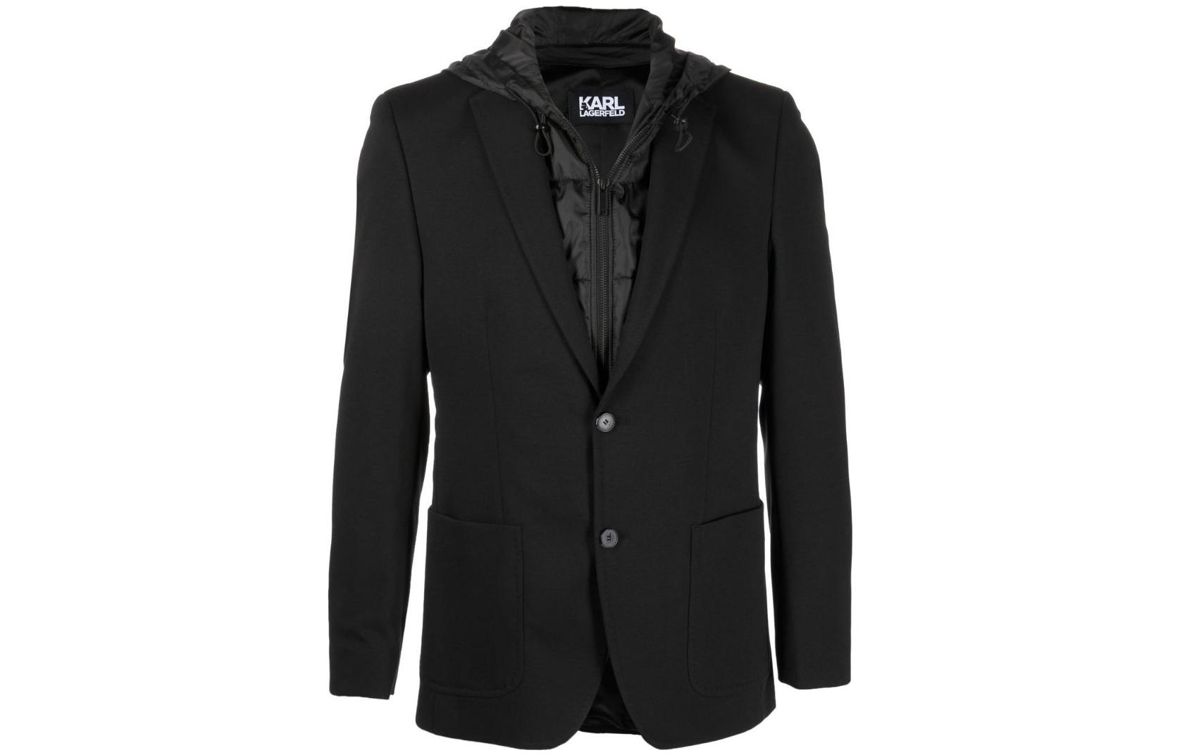 Karl Lagerfeld Urban Street Layered Single-Breasted Jacket Black 155384105210990