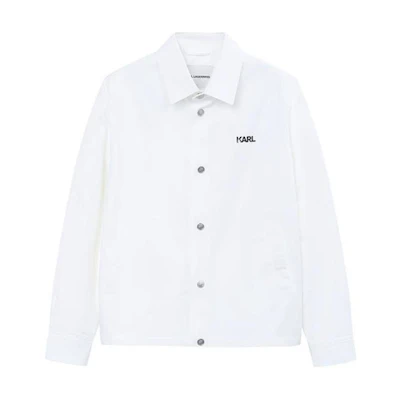 Karl Lagerfeld Urban Street Letter Button Casual Unisex White Jacket 1K1D50101858803