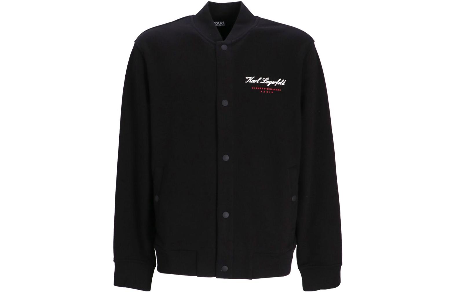 Karl Lagerfeld Urban Street Letter Print Black Long-Sleeve Jacket 705424534910990