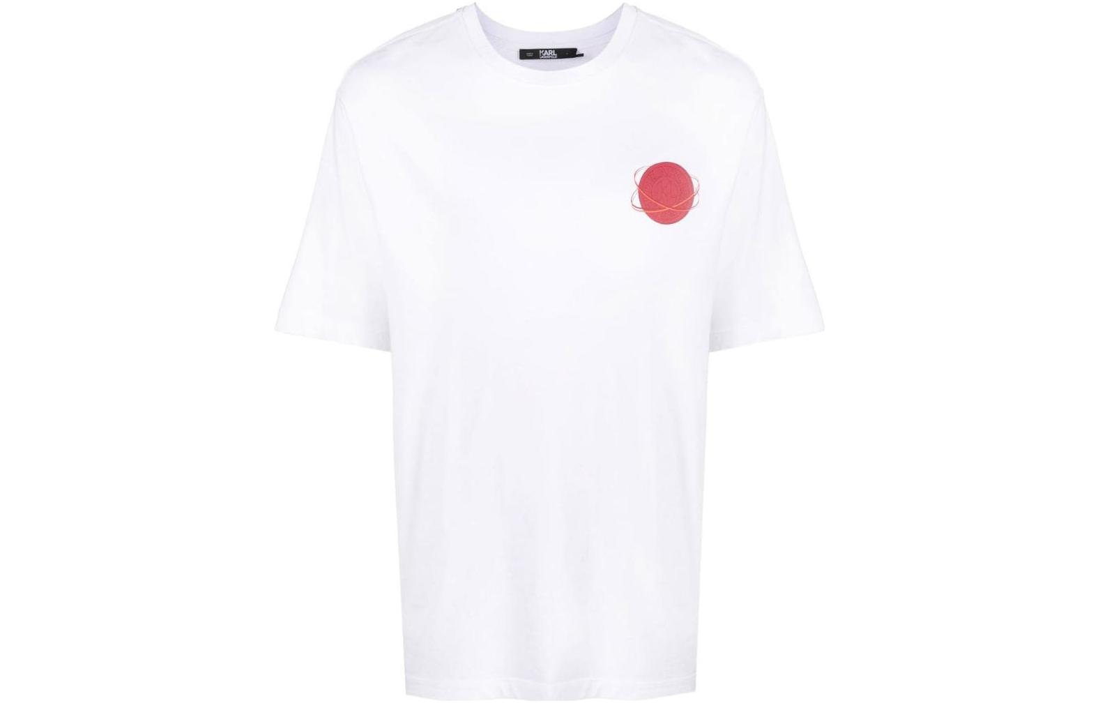 Karl Lagerfeld Urban Street Logo Crewneck White Short Sleeve T-Shirt 231M1704100