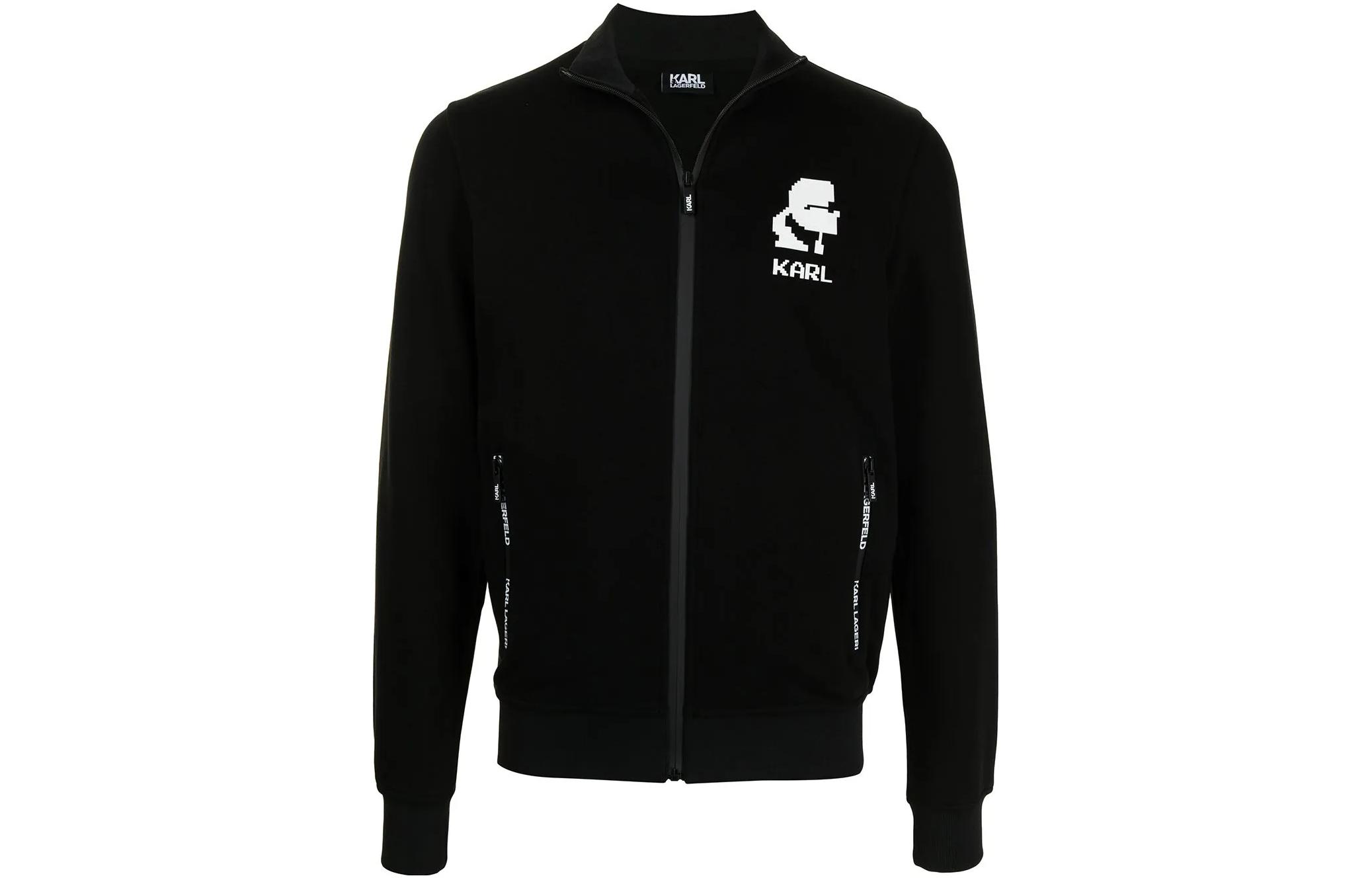 Karl Lagerfeld Urban Street Logo Print Stand Collar Zip Jacket 705003511900990