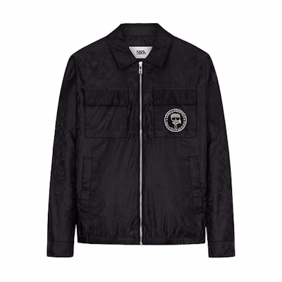 Karl Lagerfeld Urban Street Social Logo Patch Jacket Black Long Sleeve 1K1B70109551