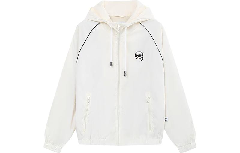 Karl Lagerfeld Urban Street Striped Logo Print Hoodie Jacket Unisex 1K1D50101807801