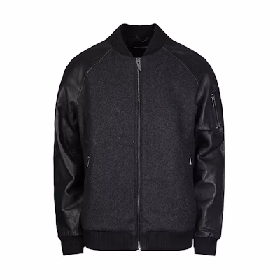 Karl Lagerfeld Urban Street Style Zip-Up Jacket Black Long Sleeve LM1J4923