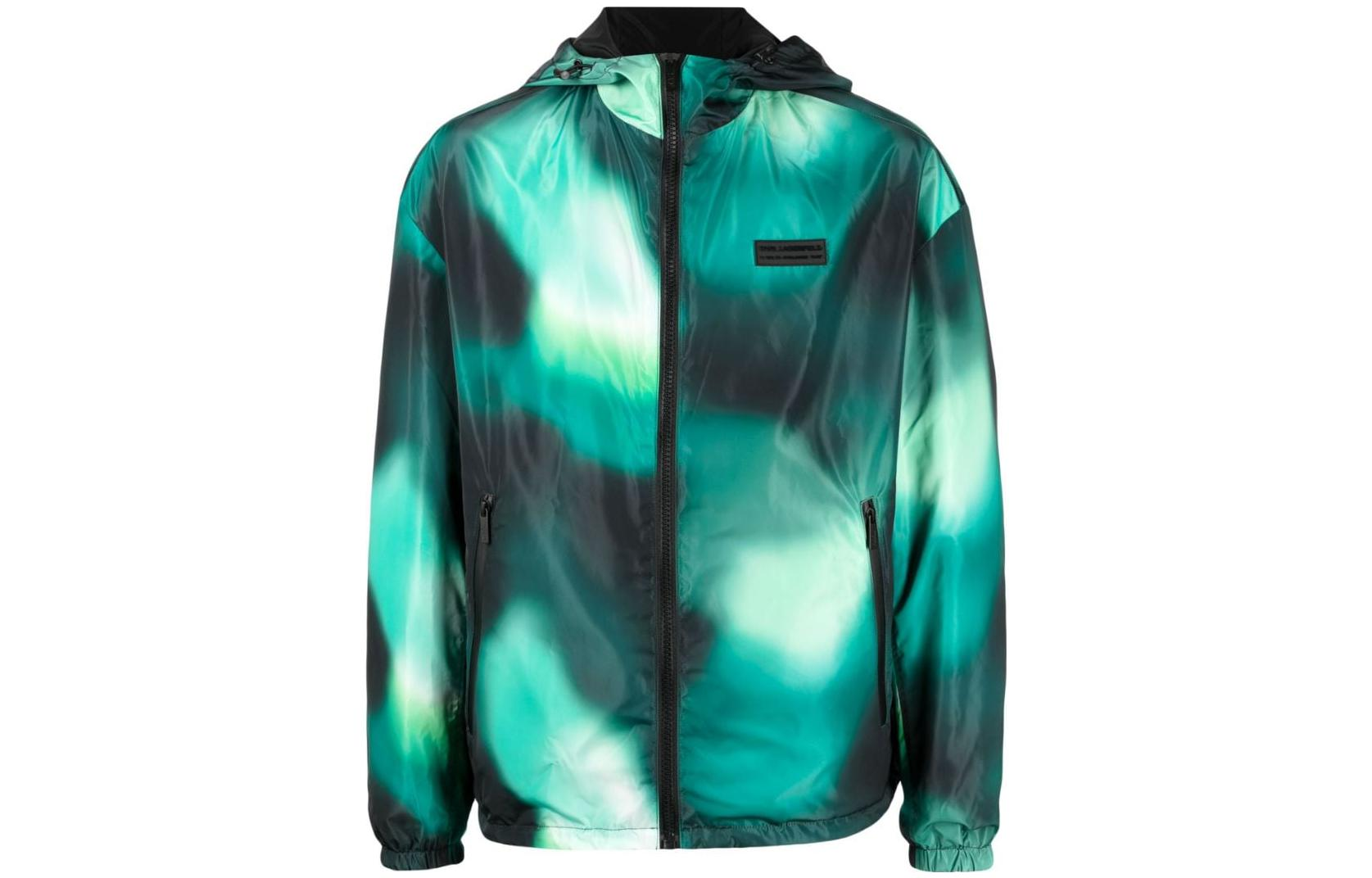 Karl Lagerfeld Urban Tie-Dye Reversible Hooded Jacket Men’s Green 505006532508