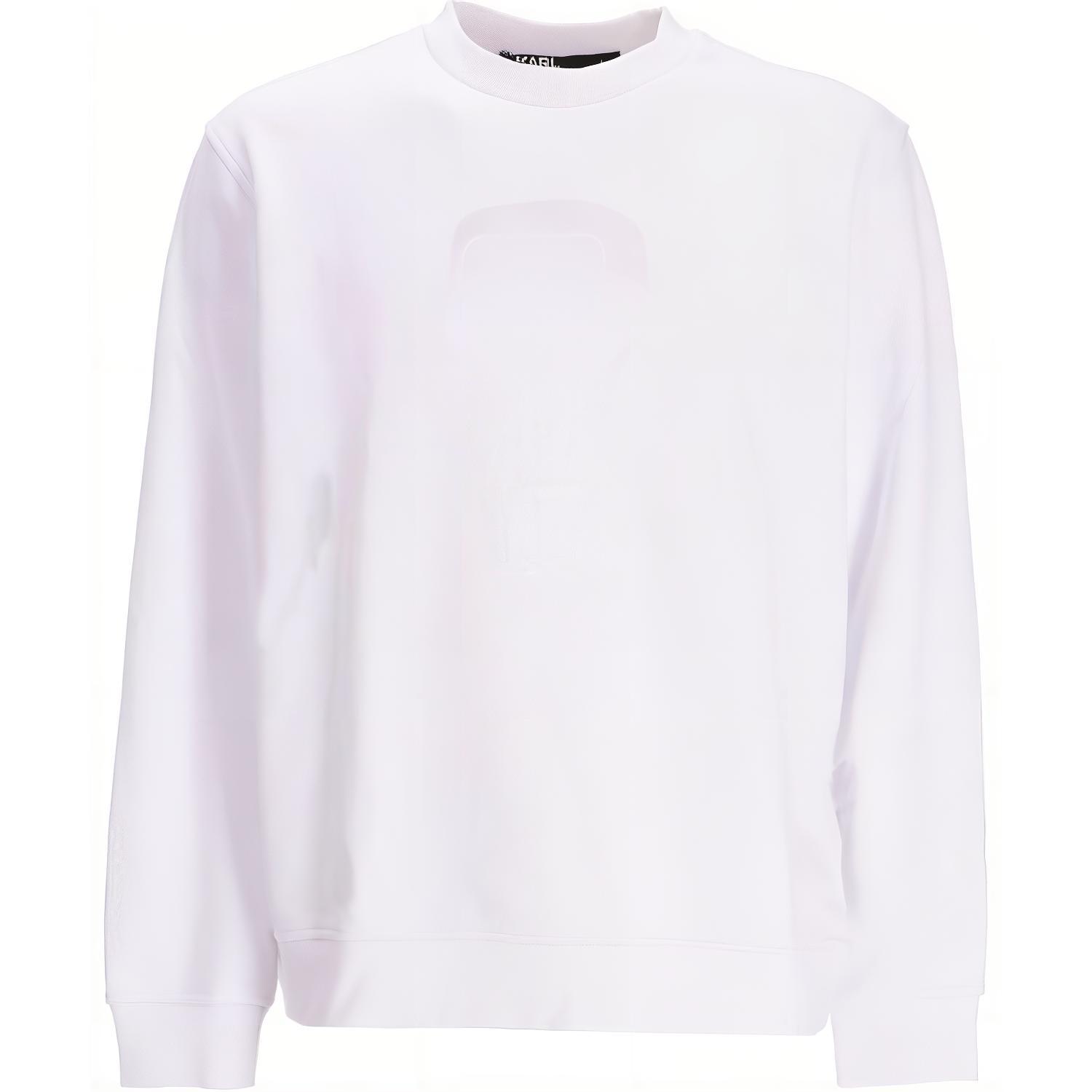 Karl Lagerfeld White Crewneck Graphic Print Long-Sleeve Sweatshirt 70540054190010