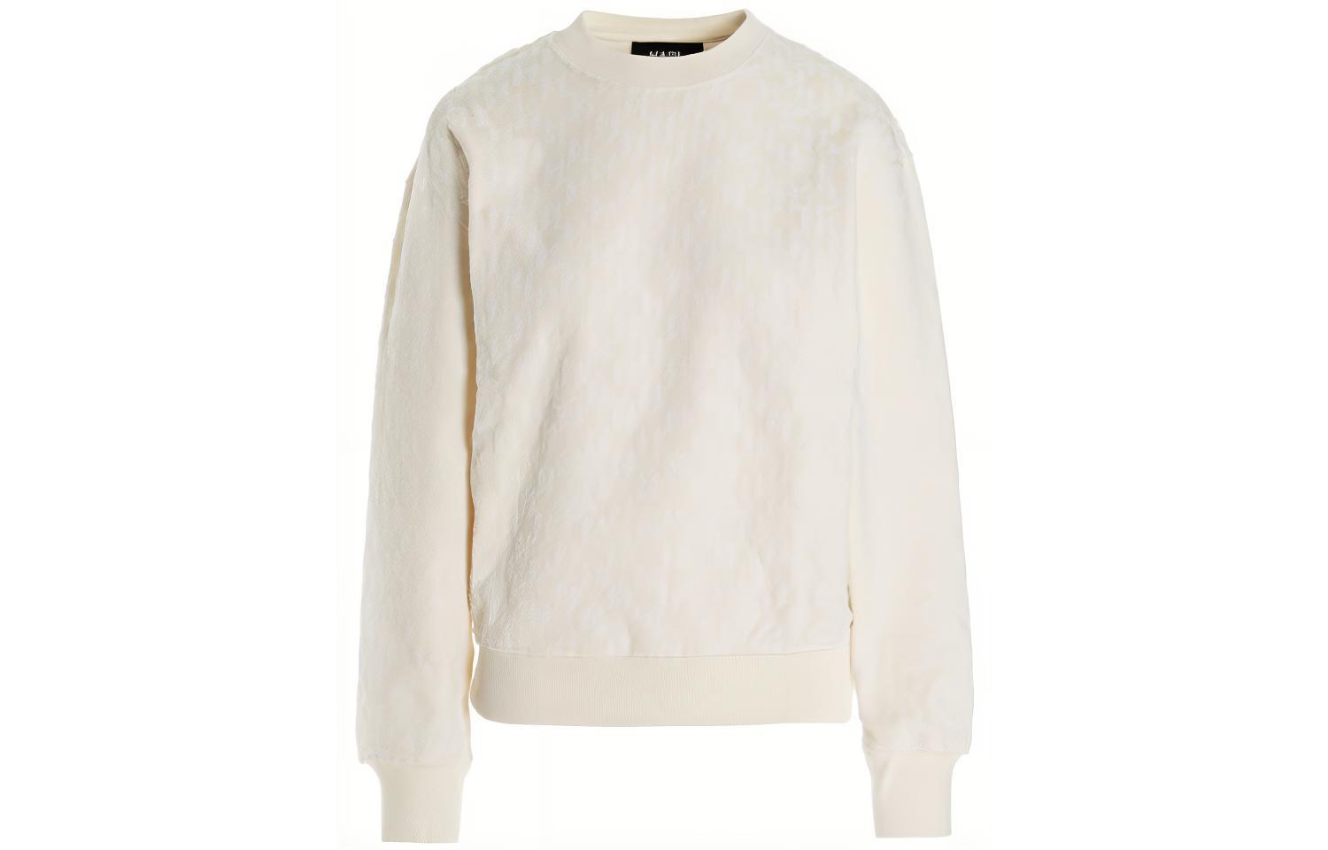 Karl Lagerfeld White Crewneck Long-Sleeve Sweatshirt Men’s Casual Outdoor Style 216W188351-110