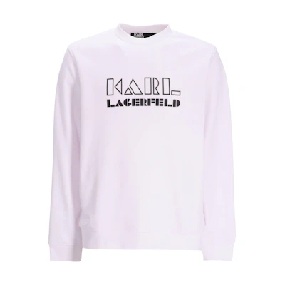 Karl Lagerfeld White Crewneck Sweatshirt with Letter Print - 705060533910-19
