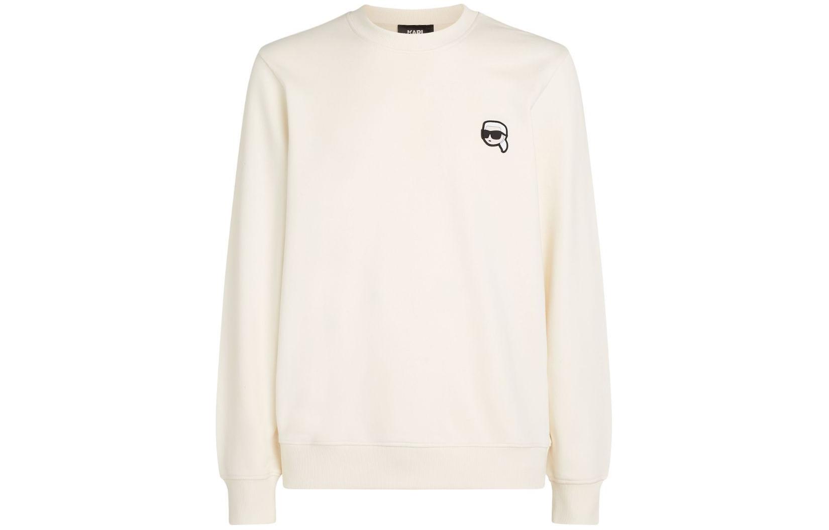Karl Lagerfeld White Logo Graphic Crewneck Pullover Sweatshirt 230M1801461