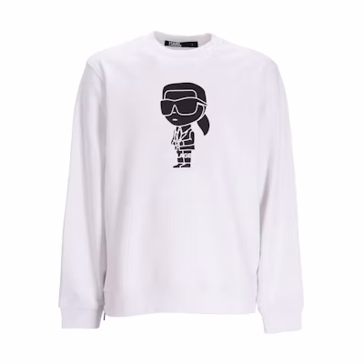 Karl Lagerfeld White Logo Print Pullover Crewneck Sweatshirt 70508953190010