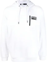 Karl Lagerfeld White Solid Applique Drawstring Pullover Hoodie 705085531900 Karl Lagerfeld White Solid Applique Drawstring Pullover Hoodie 705085531900