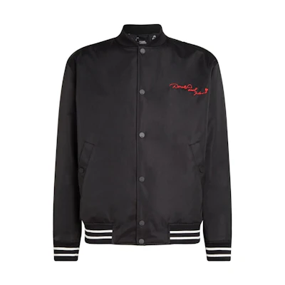 Karl Lagerfeld Disney SS23 Black Embroidered Logo Pilot Jacket Menswear 231M1493999