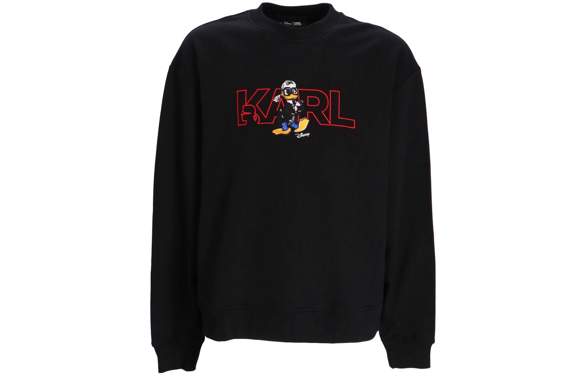 Karl Lagerfeld Disney SS23 Duck Logo Graphic Crewneck Sweatshirt Black (Men) 705098532930990