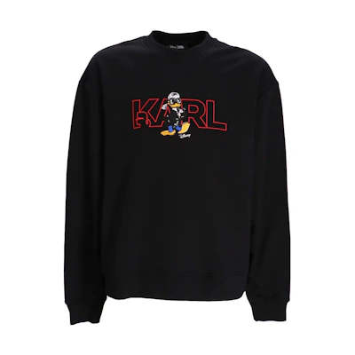 Karl Lagerfeld Disney SS23 Duck Logo Graphic Crewneck Sweatshirt Black (Men) 705098532930990