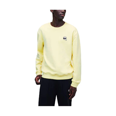 Karl Lagerfeld Yellow Pullover Sweater with Cartoon Embroidery 230M1801615