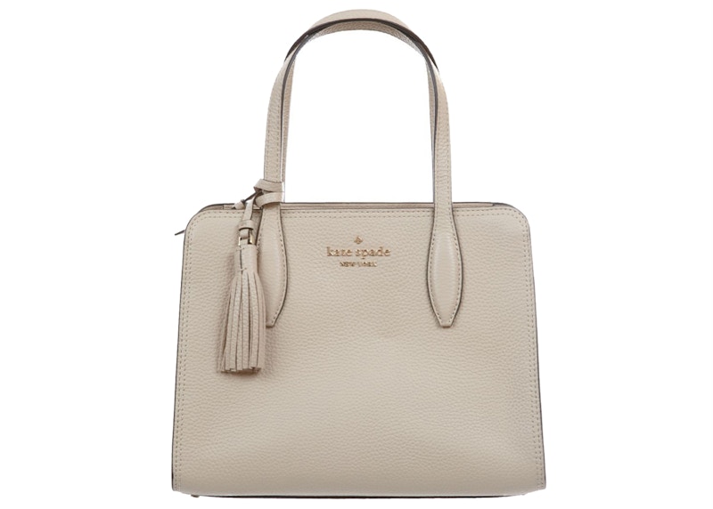 Kate Spade Rowe Leather Top Zip Satchel Bag Small Warm Beige