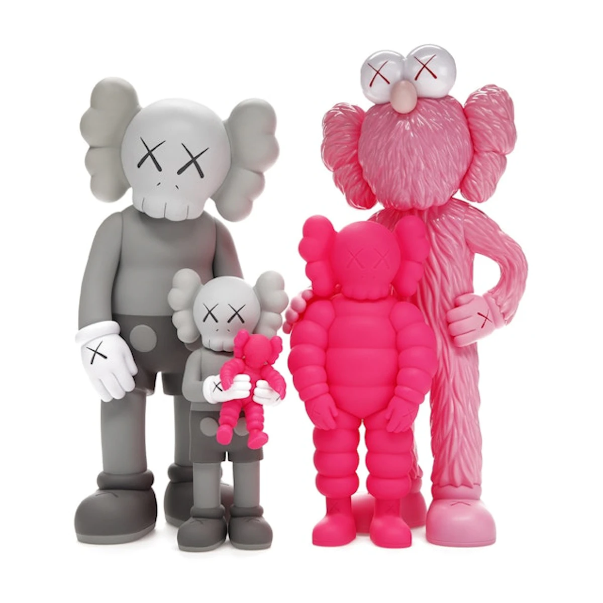 Kaws Each Color KAWS Family Vinyl Figures Grey/Pink