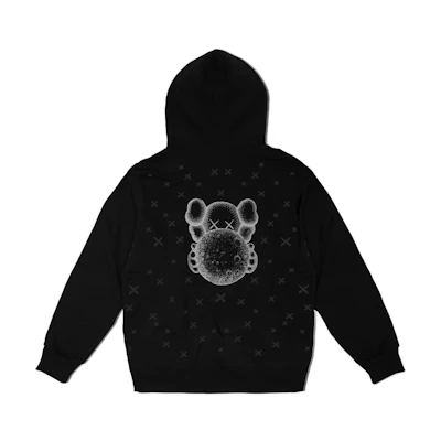 KAWS FW24 Shanghai Limited Reflective Logo Hoodie Unisex Black 24A130KS2HBK