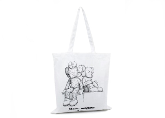 KAWS Seeing/Watching Sketch Tote Bag White Buy KAWS Seeing/Watching Sketch Tote Bag White