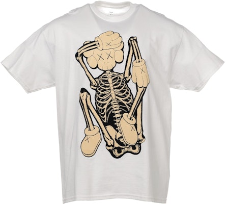 KAWS SKELETON NEW FICTION T-shirt Bone Buy KAWS SKELETON NEW FICTION T-shirt Bone