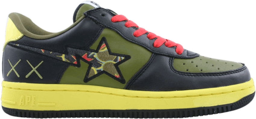 kaws-x-bape-bapesta-fs-001-low-olive-black
