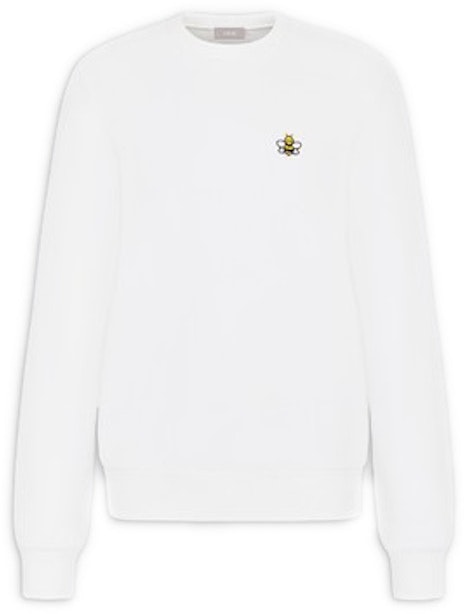 kaws-x-dior-bee-crewneck-sweatshirt-white