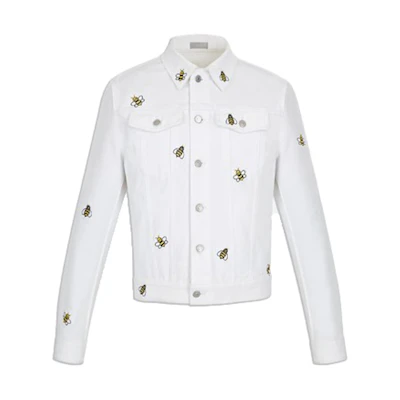 KAWS Dior Bee Denim Trucker Jacket White