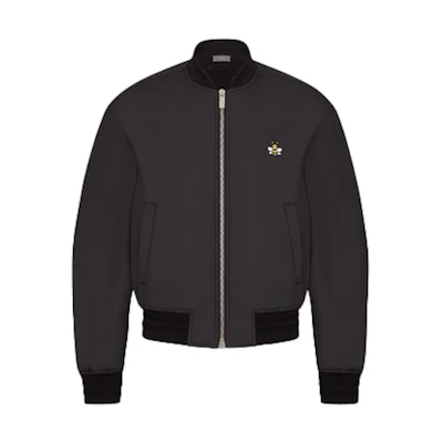 KAWS Dior Bee Nylon Bomber Jacket Black