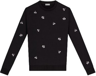 KAWS x Dior 刺繡蜜蜂黑色圓領長袖衫 Buy KAWS x Dior 刺繡蜜蜂黑色圓領長袖衫