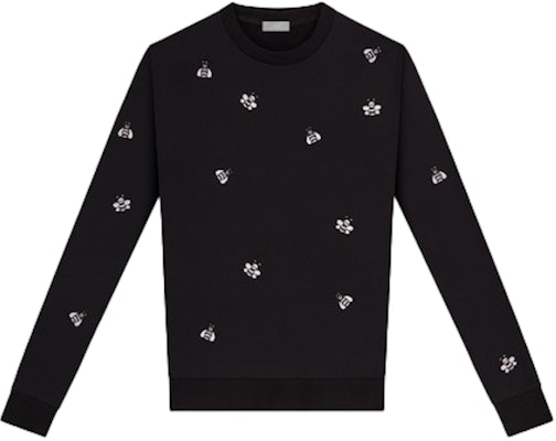 KAWS x Dior Embroidered Bees Crewneck Sweatshirt Black Buy KAWS x Dior Embroidered Bees Crewneck Sweatshirt Black