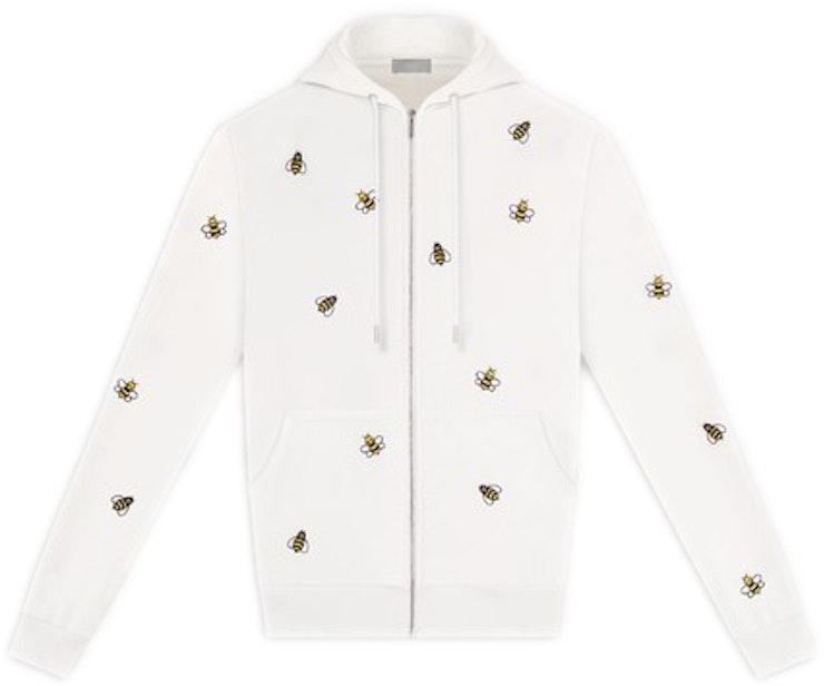kaws-x-dior-embroidered-bees-zip-up-sweatshirt-white