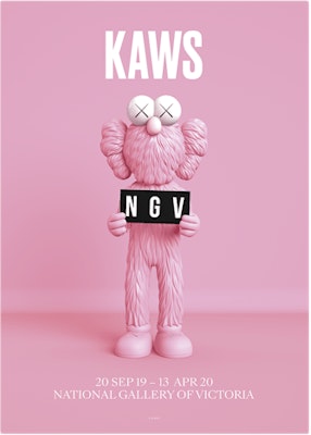 KAWS x NGV BFF Exhibition Poster Pink Buy KAWS x NGV BFF Exhibition Poster Pink