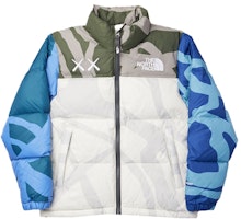KAWS x The North Face Nuptse Jacket 'White Green' (Kids) KAWS x The North Face Nuptse Jacket 'White Green' (Kids)