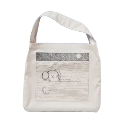 KAWS Uniqlo Artbook Cover Tote Bag Natural