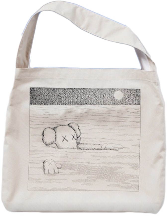 KAWS x Uniqlo Artbook Cover Tote Bag Natural - Novelship