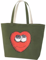 KAWS x Uniqlo Heart Tote Bag Olive KAWS x Uniqlo Heart Tote Bag Olive