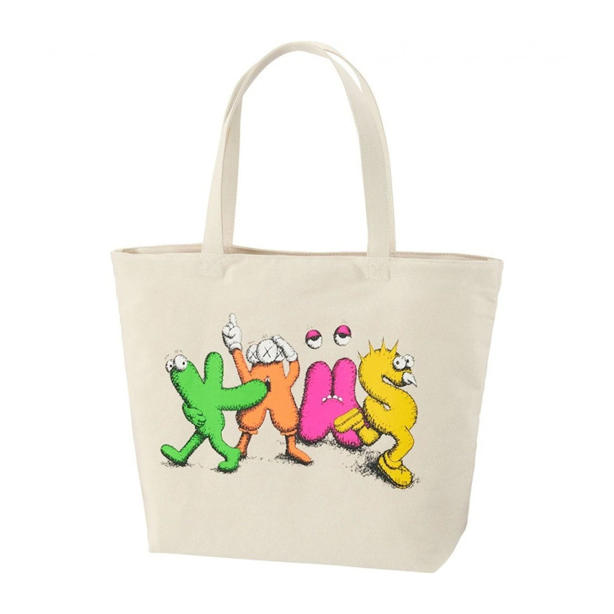 Buy KAWS x Uniqlo Logo Tote Bag Beige Novelship