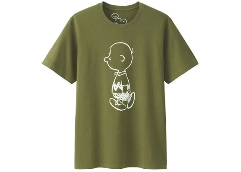 KAWS x Uniqlo x Peanuts Charlie Brown Tee (Japanese Sizing) Olive