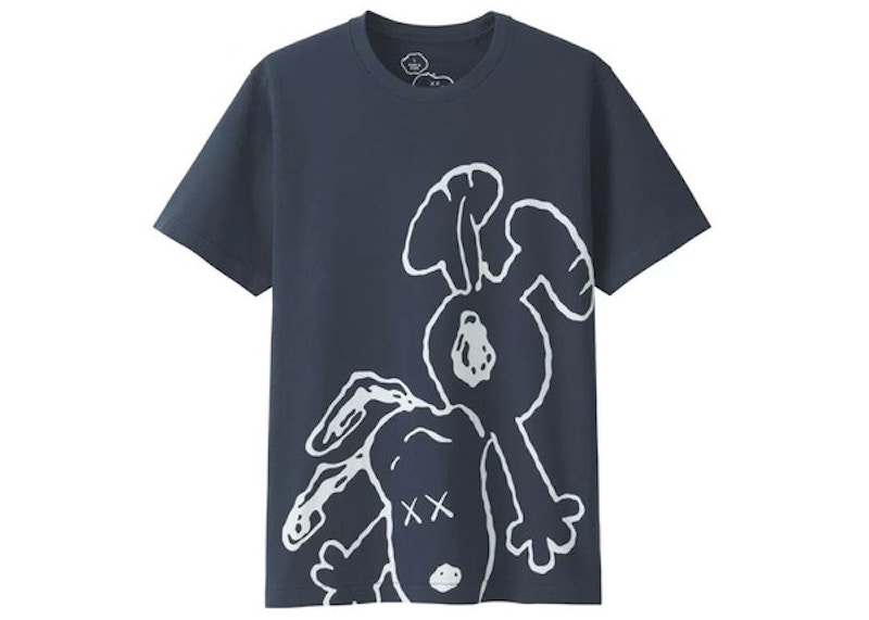 KAWS x Uniqlo x Peanuts Snoopy Falling Tee (Japanese Sizing) Navy