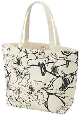 KAWS x Uniqlo x Peanuts Snoopy Pattern Tote Bag Beige Buy KAWS x Uniqlo x Peanuts Snoopy Pattern Tote Bag Beige