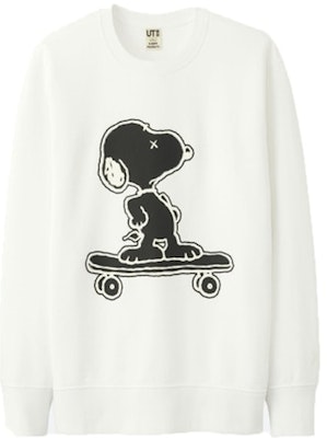 KAWS x Uniqlo x Peanuts Snoopy Skateboarding Sweatshirt (Japanese Sizing) White Buy KAWS x Uniqlo x Peanuts Snoopy Skateboarding Sweatshirt (Japanese Sizing) White
