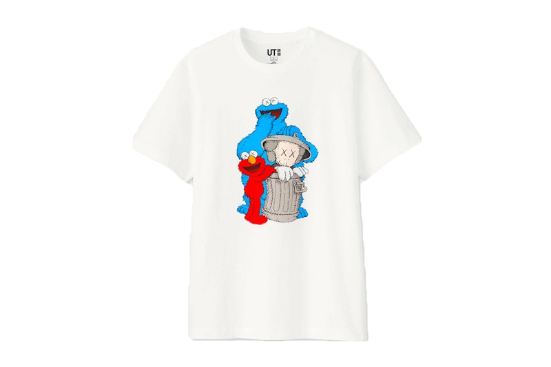 KAWS x Uniqlo x Sesame Street Companion Trash Can Tee (US Sizing) White