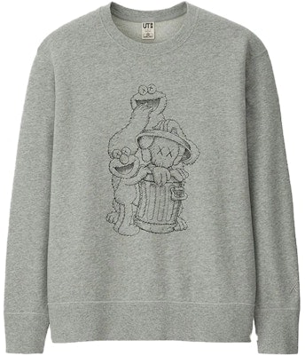 kaws-x-uniqlo-x-sesame-street-companion-trash-can-outline-sweatshirt-gray